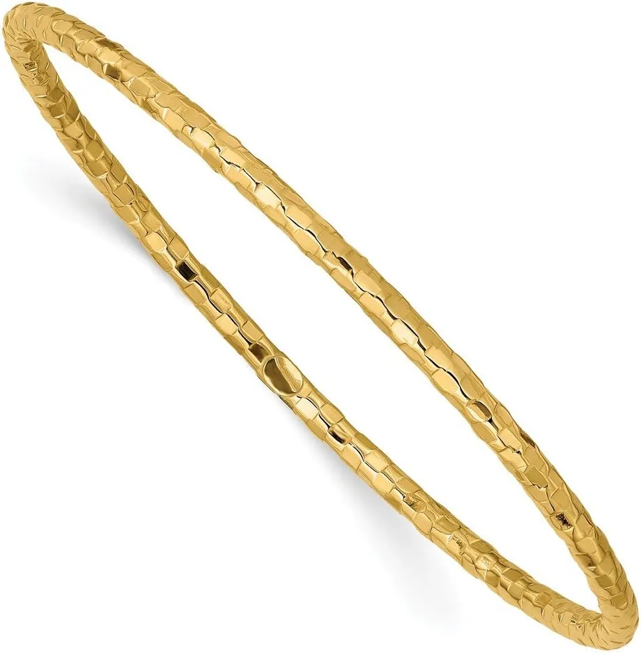 14k Yellow Gold Bangle Cuff Bracelet