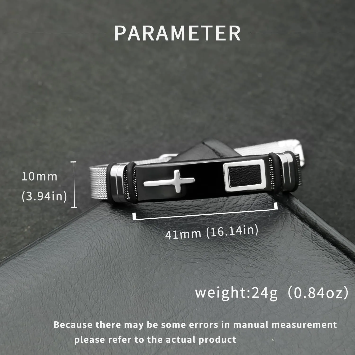 2025 ULtimate Mens bracelet,Black bracelets for men,Stylish Adjustable Cross Stainless Steel Mesh Chain Wrist Band men's jewelry braclets for man,male coworkers string ideas cool braclets hip hop