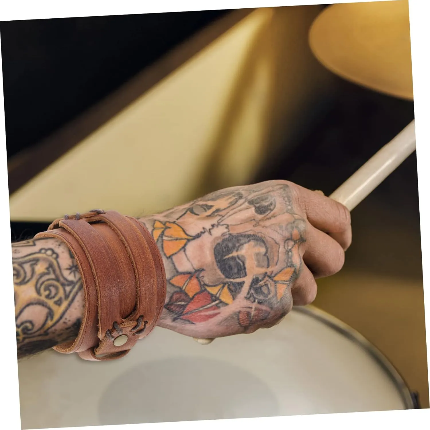 2pcs Punk Wristband Personalized Wristband Wrist Cuff Bracelet Leather Bangle Men Bangles Male Wrist