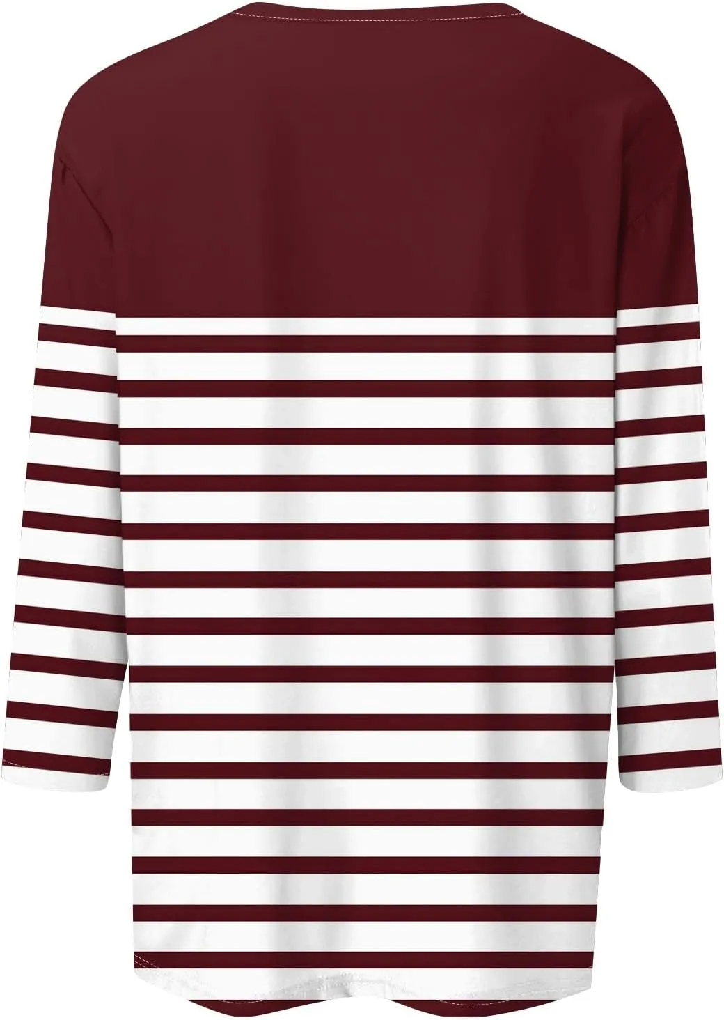 3/4 Length Sleeve Womens Tops,Basic Striped Tshirts Shirts Summer 2024 Gym Blouse Plus Size Athletic Tunic Top