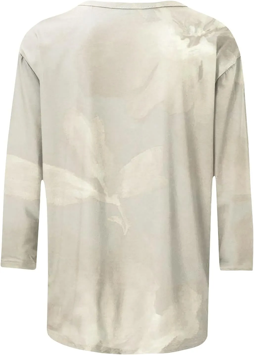 3/4 Sleeve Shirts for Women Spring Striped Crewneck Business Casual Tops Loose Three Quarter Length Work Blouses