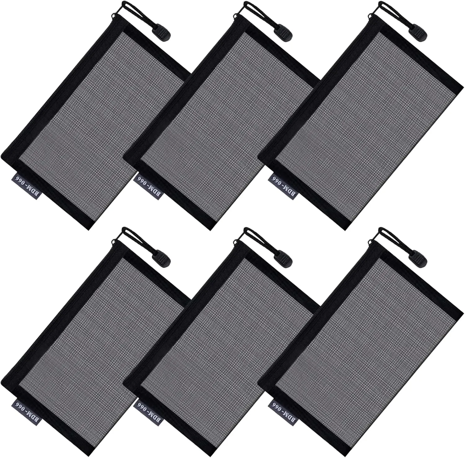 6 Pcs Small Makeup Bag for Purse, Mesh Cosmetic Bags, Portable Mesh Zipper Pouch Toiletry Bag Organizing Pouches for Travel (Black)