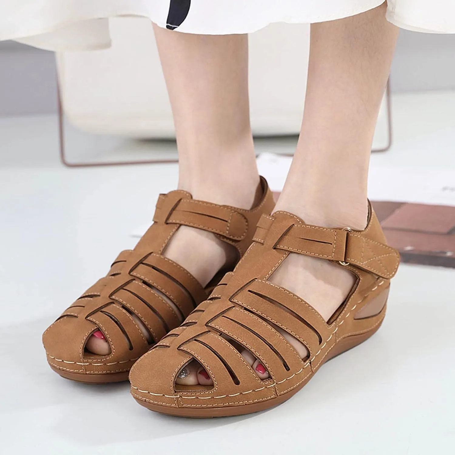 7.5 Wide Orthopedic Slippers for Women Sandals Women Dressy Summer Flat Comfortable Summer Shoes for Women 2024 White Ladies Walking Sandals Fisherman Sandals for Women Flower Sandals for Women