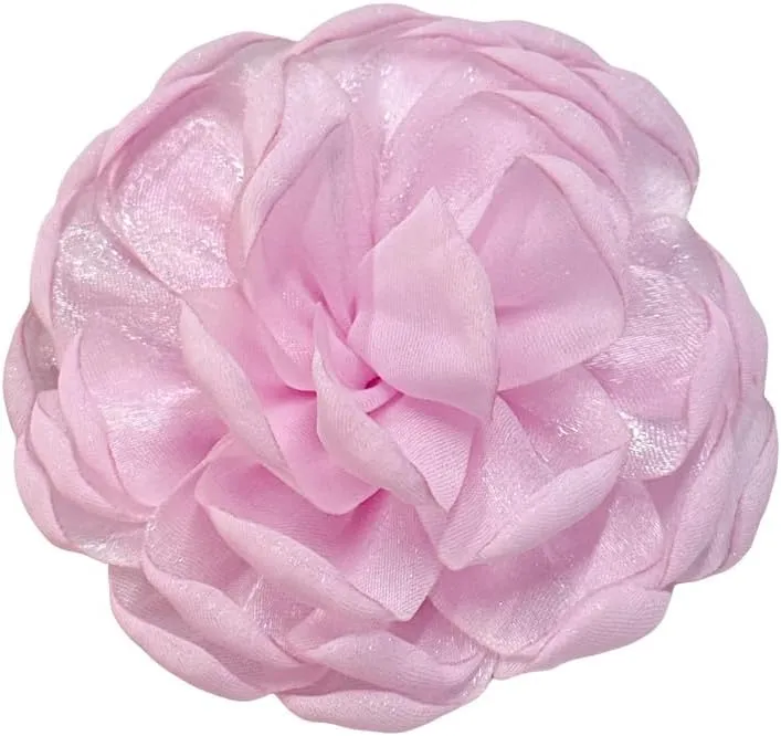 9cm Wedding Fabric Flower Brooch Pin Hair Clip for Women Men Elegant Big Camellia Rose Floral Brooches Lapel Pins Dainty Holiday Party Costume Dress Accessories Jewelry