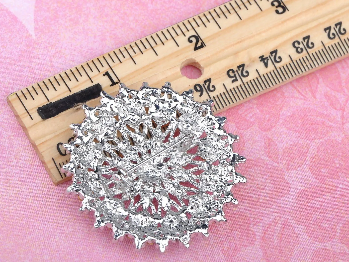 Alilang Shine Crystal Rhinestones Flower Snowflake Floral Wreath Wedding Brooch Pin
