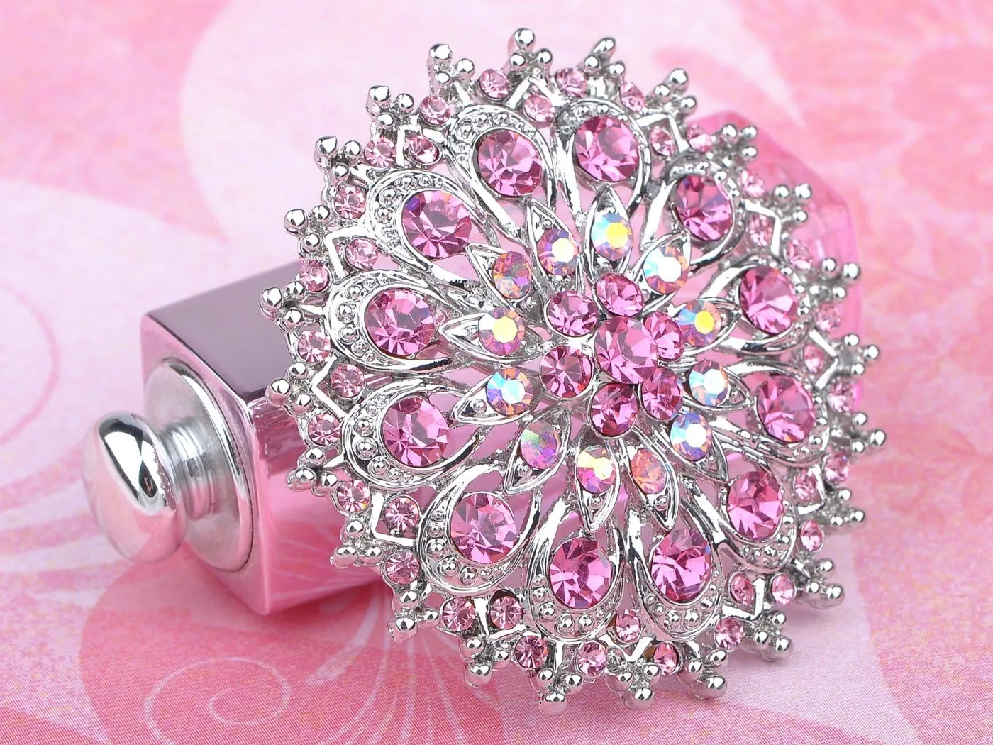 Alilang Shine Crystal Rhinestones Flower Snowflake Floral Wreath Wedding Brooch Pin