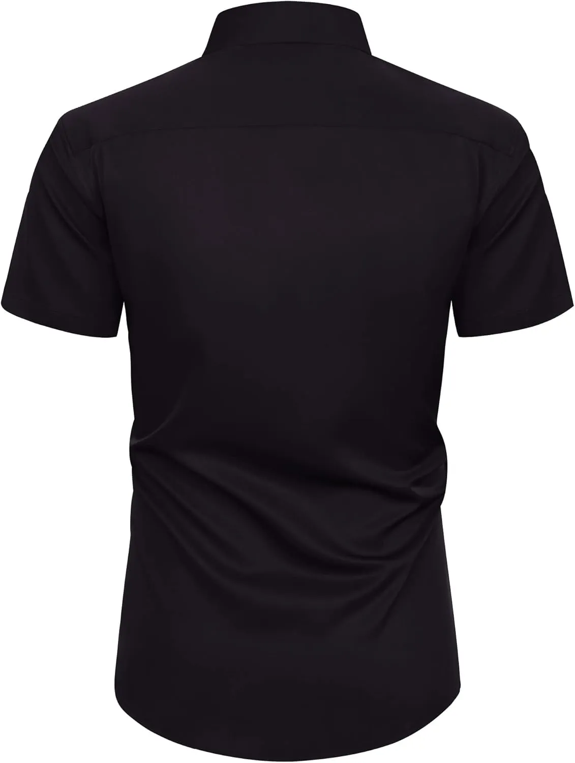Alimens & Gentle Mens Short Sleeve Dress Shirts Wrinkle Free Solid Casual Button Down Shirts with Pocket