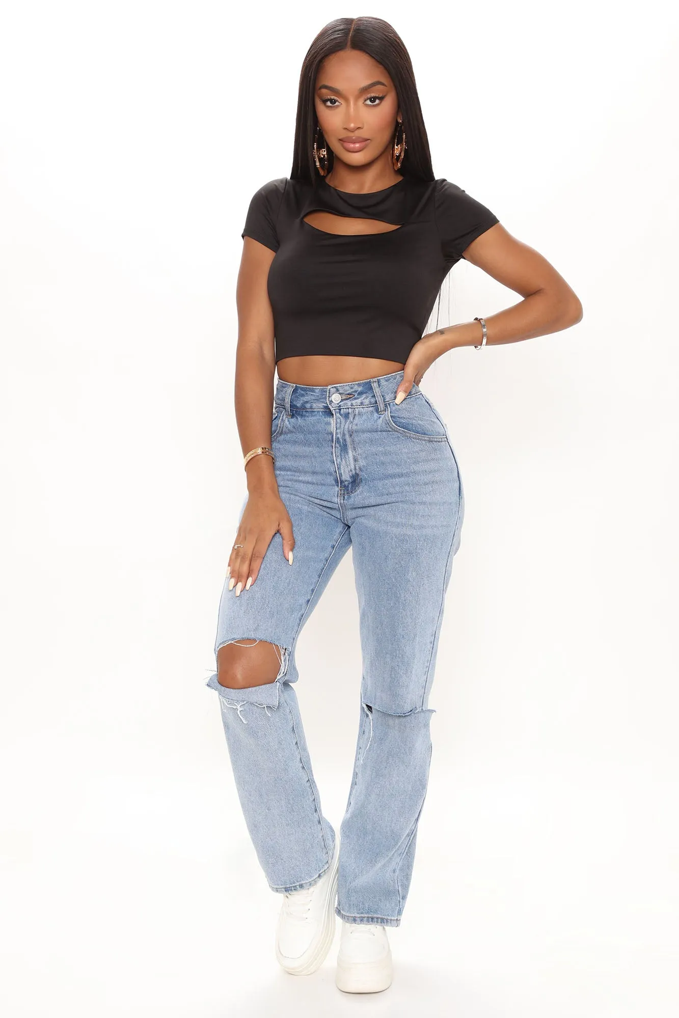Alora Cut Out Top - Black