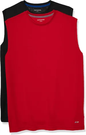 Amazon Essentials Men's Active Performance Tech Muscle Tank, Pack of 2