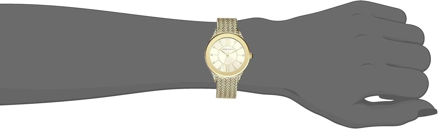 Anne Klein Women's Premium Crystal Accented Mesh Bracelet Watch