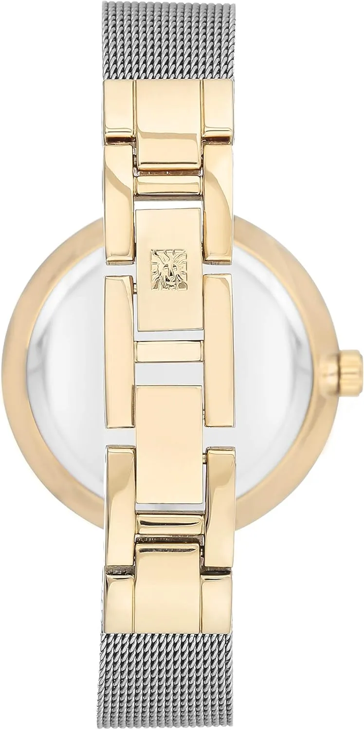 Anne Klein Women's Premium Crystal Accented Mesh Bracelet Watch