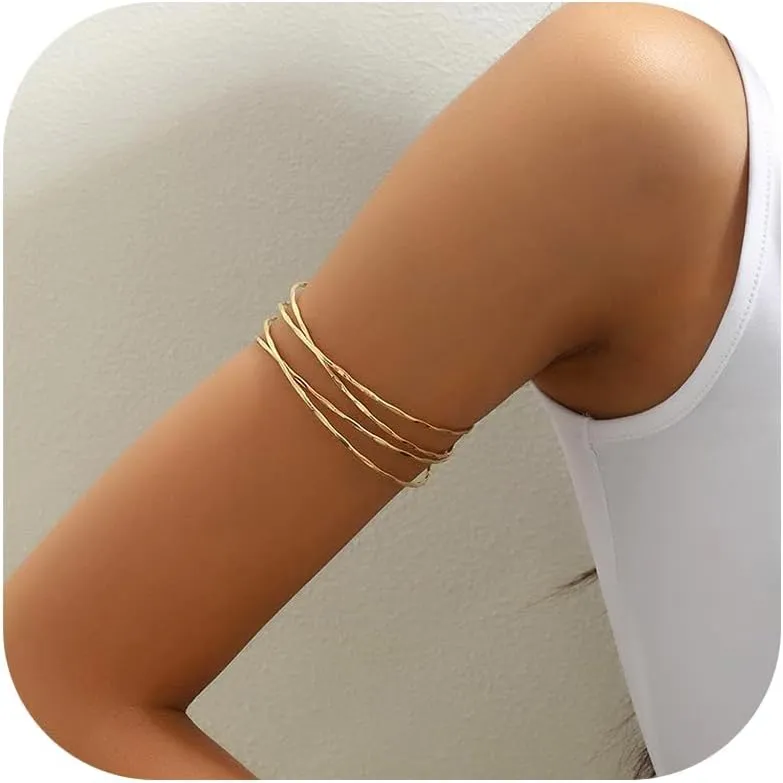 Arm Cuff for Women Upper Arm Cuffs Jewelry Gold Cuff Bangles Bracelet Summer Beach Essentials 2025