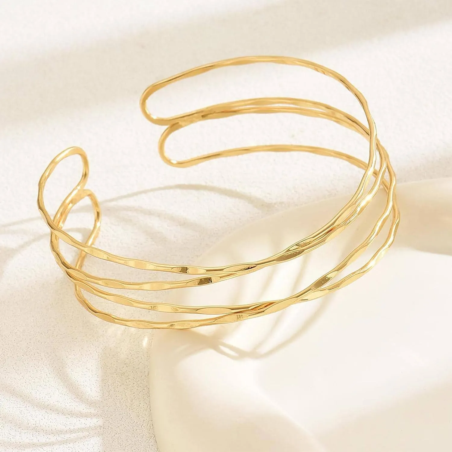 Arm Cuff for Women Upper Arm Cuffs Jewelry Gold Cuff Bangles Bracelet Summer Beach Essentials 2025