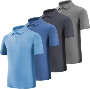 BALENNZ Boy's Golf Polo Shirt School Uniform - Moisture Wicking Athletic Short Sleeve Active Performance Polo Shirts