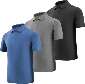 BALENNZ Boy's Golf Polo Shirt School Uniform - Moisture Wicking Athletic Short Sleeve Active Performance Polo Shirts