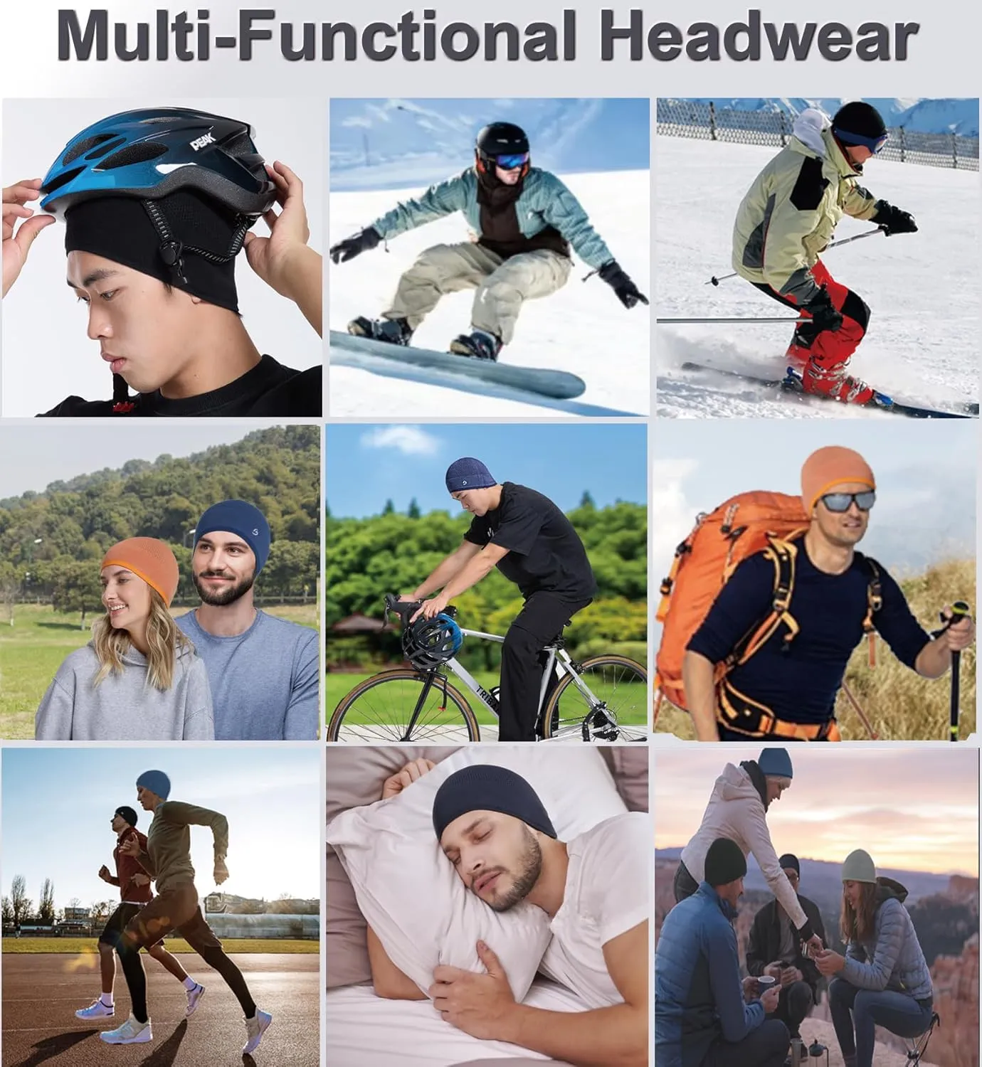 Bamboo Lightweight Skull Cap Beanie Hat for Men Women, Soft and Comfy Sleep Cap Watch Hat