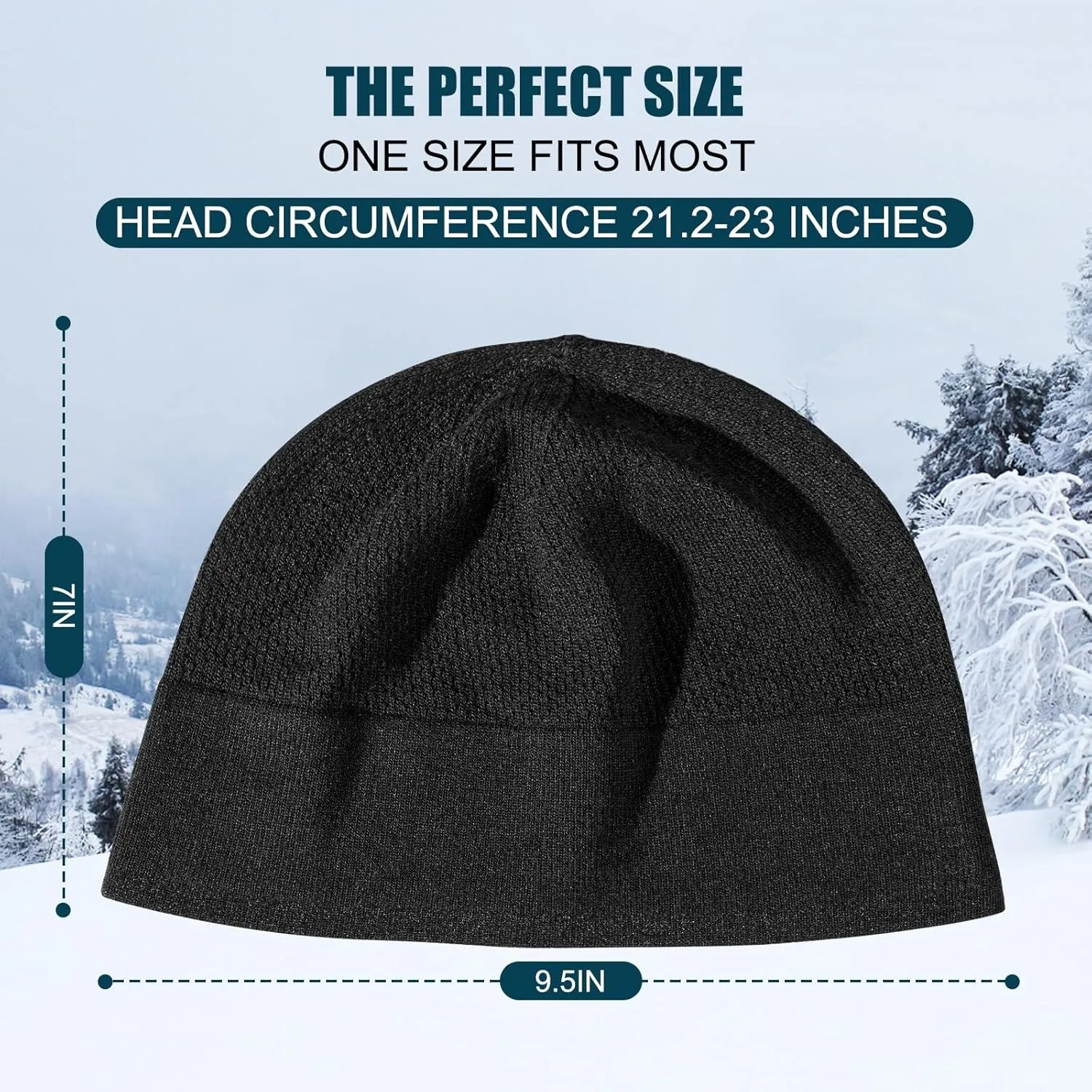 Bamboo Lightweight Skull Cap Beanie Hat for Men Women, Soft and Comfy Sleep Cap Watch Hat