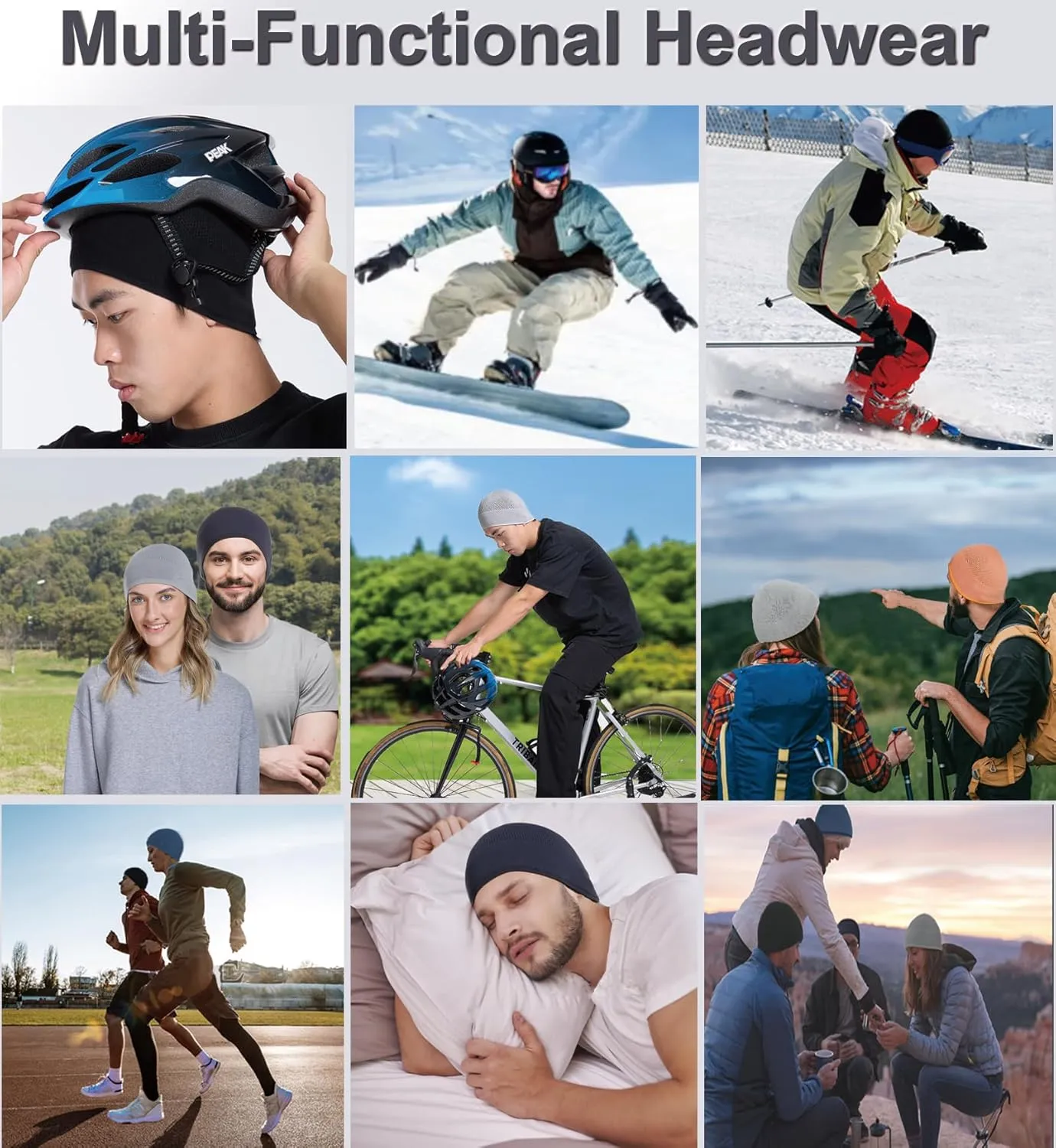 Bamboo Lightweight Skull Cap Beanie Hat for Men Women, Soft and Comfy Sleep Cap Watch Hat