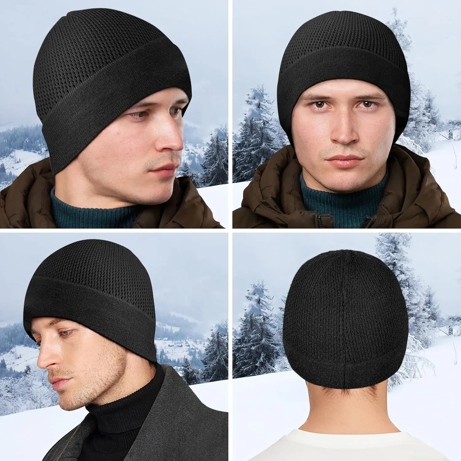 Bamboo Lightweight Skull Cap Beanie Hat for Men Women, Soft and Comfy Sleep Cap Watch Hat
