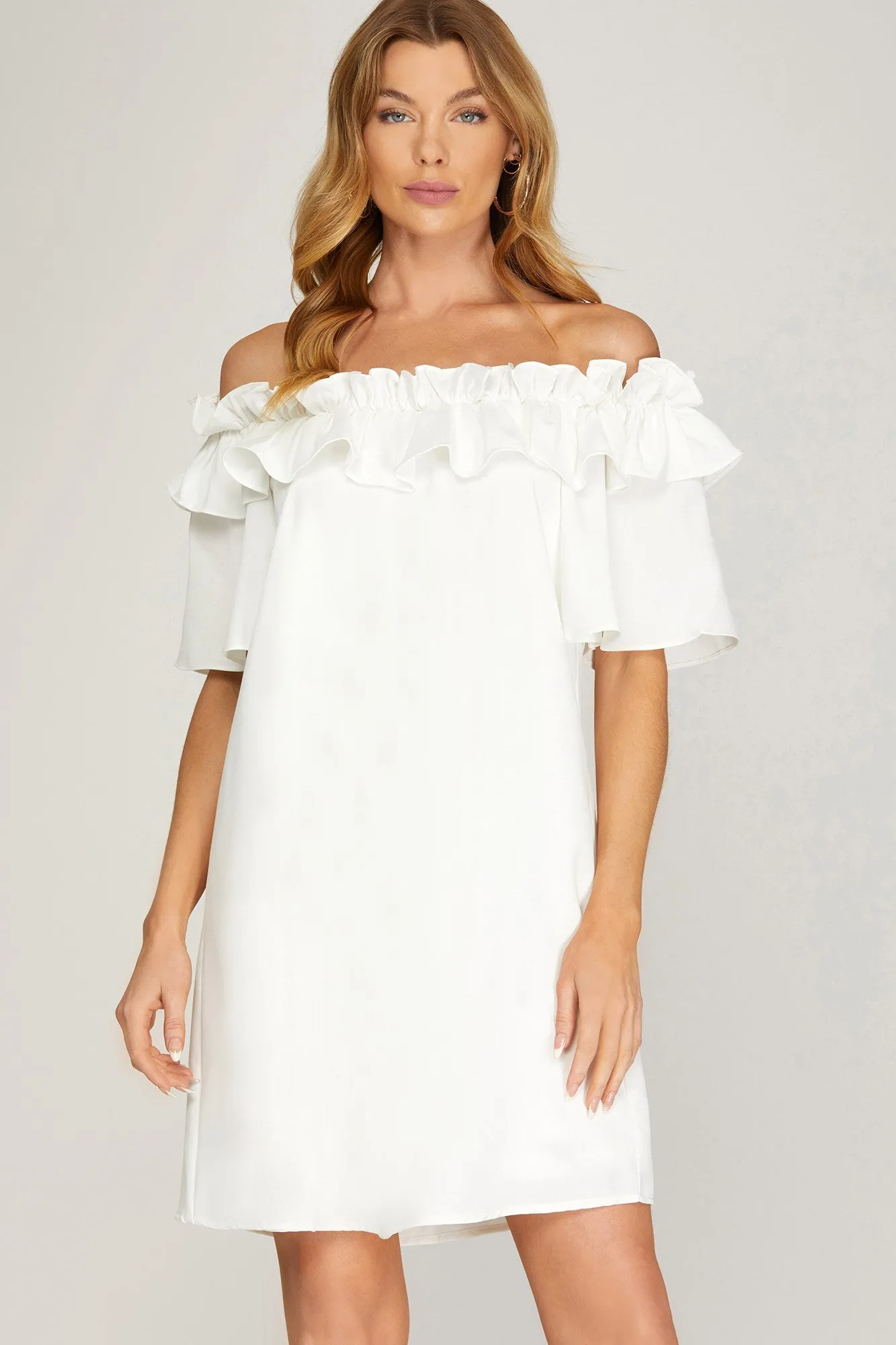 Believe Me Off the Shoulder Dress