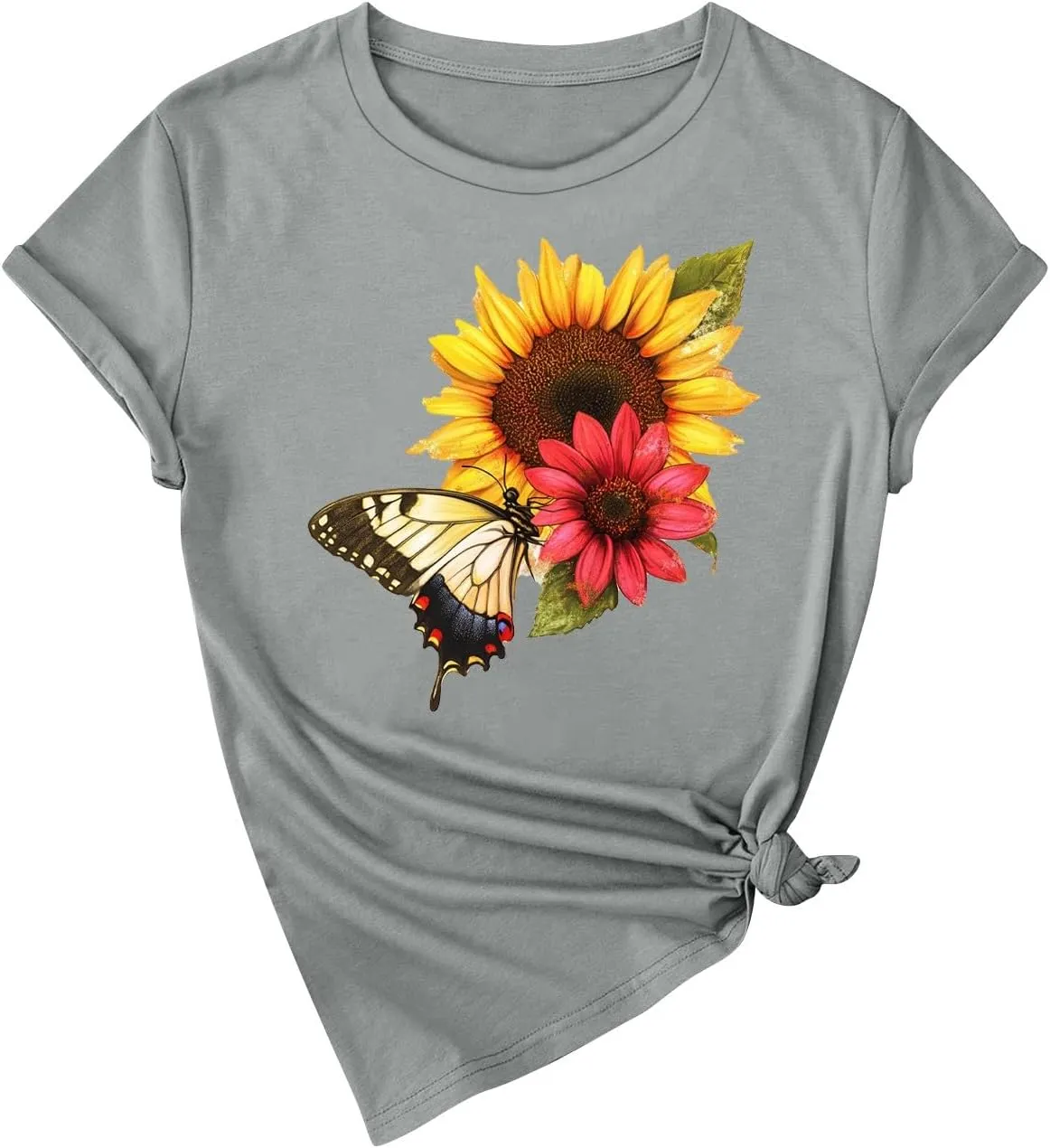 Blouses for Women Boho Clothes Dandelion Graphic Shirts Floral Pattern Print Tops Casual Short Sleeve Shirt