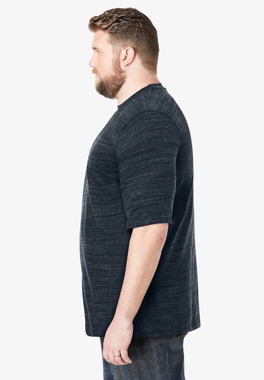 Boulder Creek by Kingsize Men's Big & Tall Heavyweight Pocket Crewneck T-Shirt