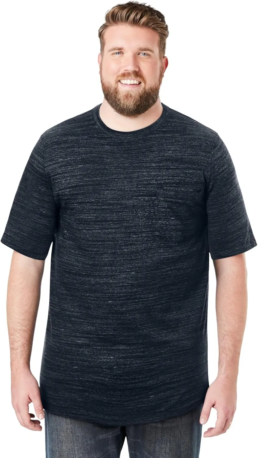 Boulder Creek by Kingsize Men's Big & Tall Heavyweight Pocket Crewneck T-Shirt