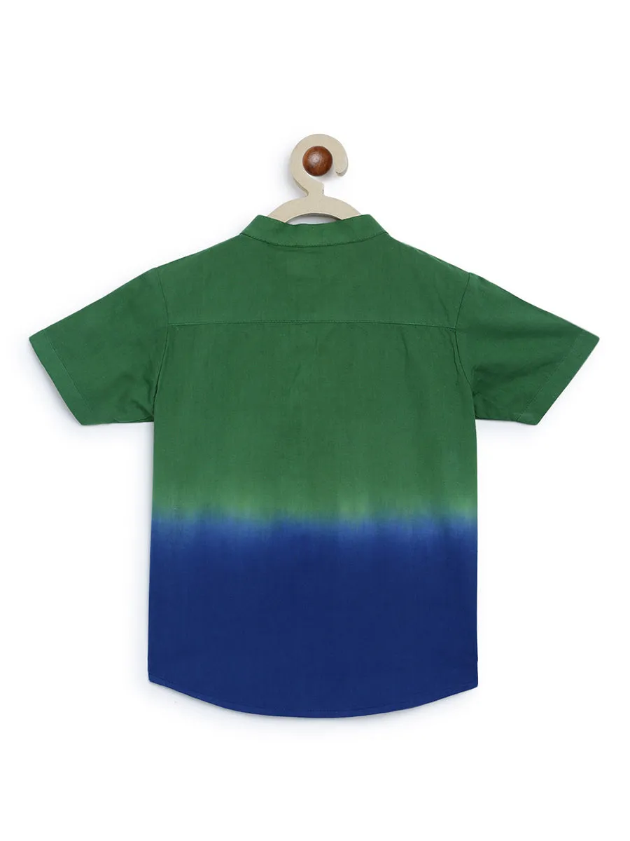 Boys Shirt Green Tie Dye Ombre