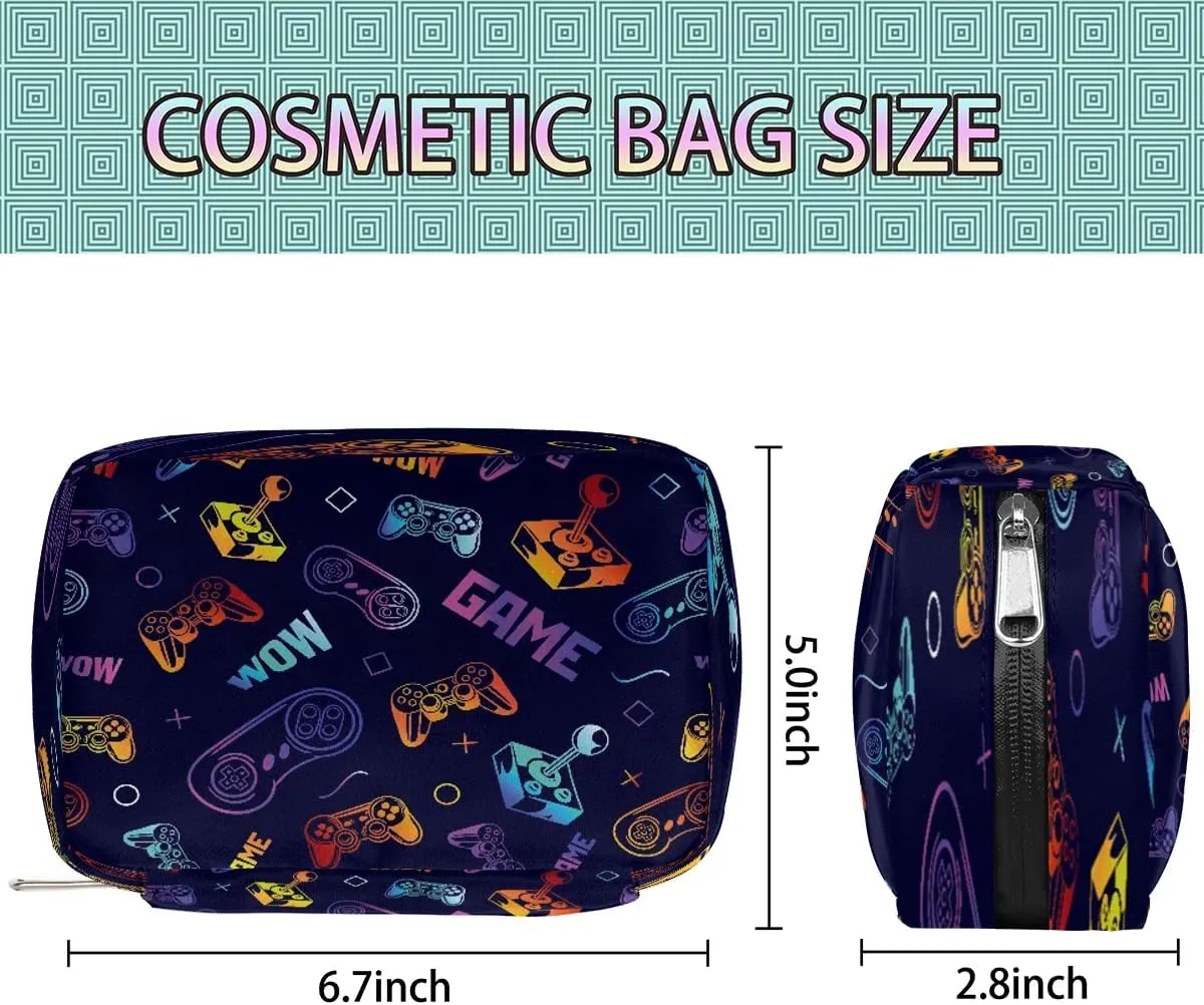 Boys Toiletry Bag Game Theme Waterproof Lightweight Small Kids Dopp Kit Shower Makeup Bag Storage Pouches Medicine Bag for Travel Study Camping Essential