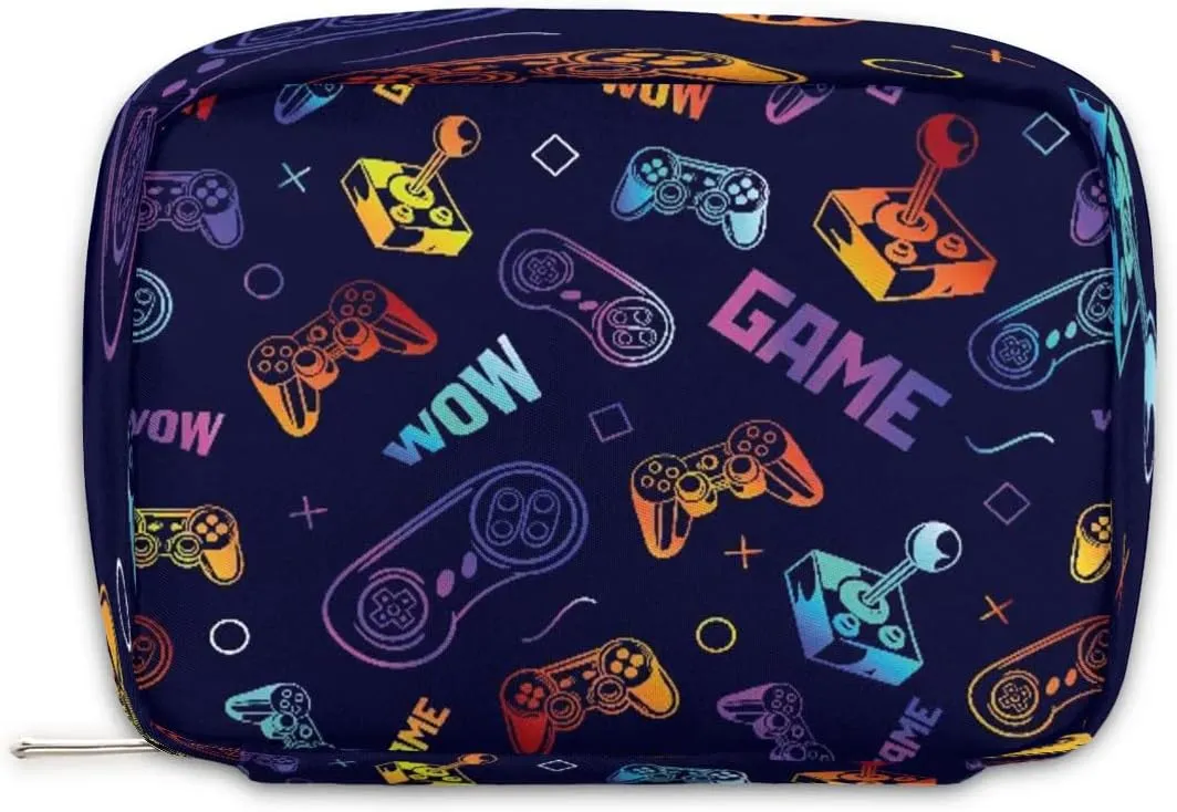 Boys Toiletry Bag Game Theme Waterproof Lightweight Small Kids Dopp Kit Shower Makeup Bag Storage Pouches Medicine Bag for Travel Study Camping Essential