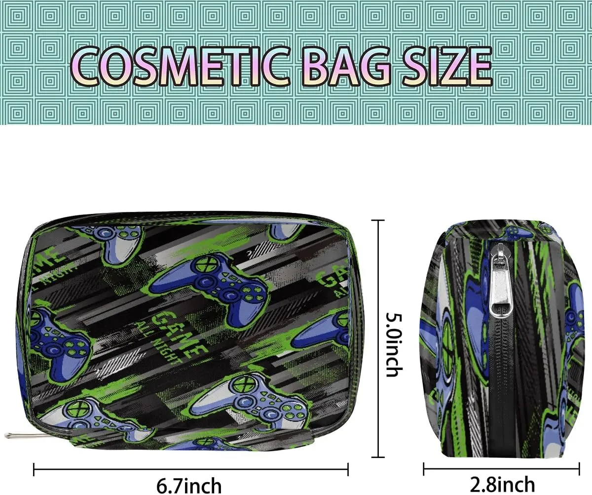 Boys Toiletry Bag Game Theme Waterproof Lightweight Small Kids Dopp Kit Shower Makeup Bag Storage Pouches Medicine Bag for Travel Study Camping Essential