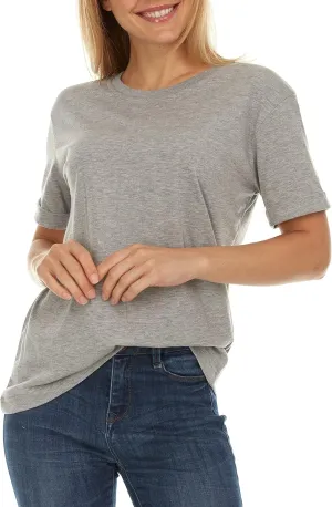 Brix Womens Loose Fit Tee - Shirts Crewneck Cotton Tees.