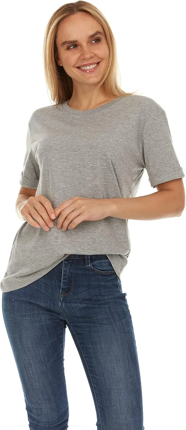 Brix Womens Loose Fit Tee - Shirts Crewneck Cotton Tees.