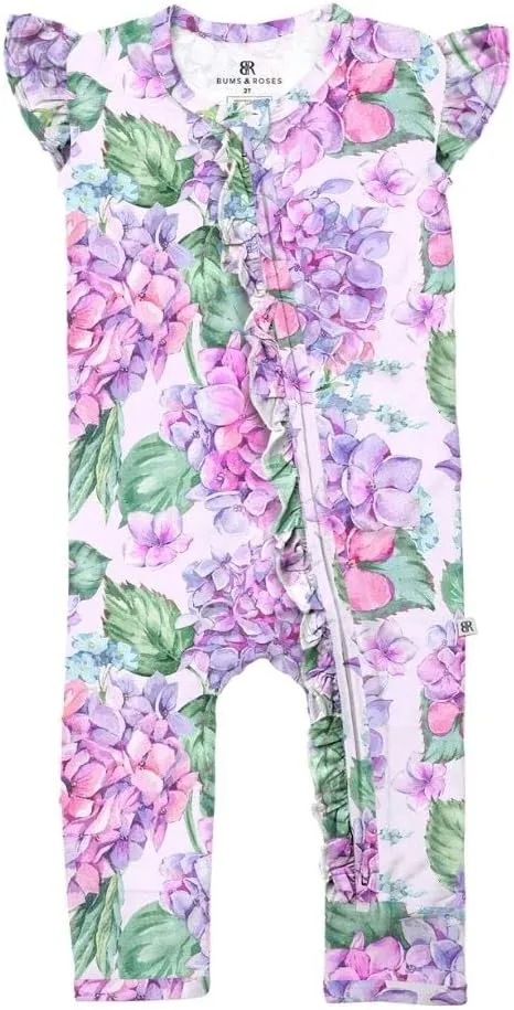 Bums & Roses Bamboo Cap Sleeve Baby Romper | Soft Spandex and Viscose from Bamboo | Two-way Zipper for Easy Change