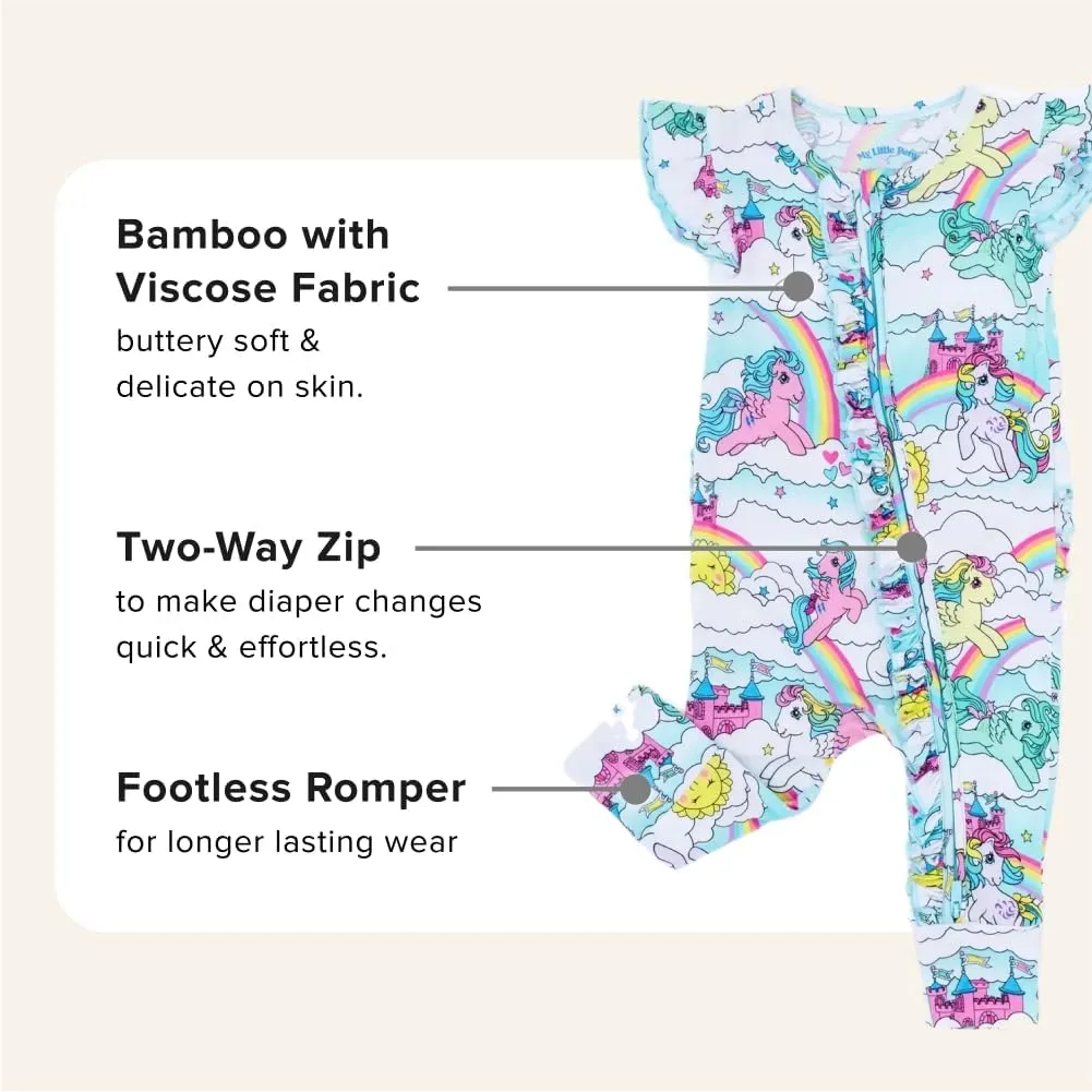 Bums & Roses Bamboo Cap Sleeve Baby Romper | Soft Spandex and Viscose from Bamboo | Two-way Zipper for Easy Change