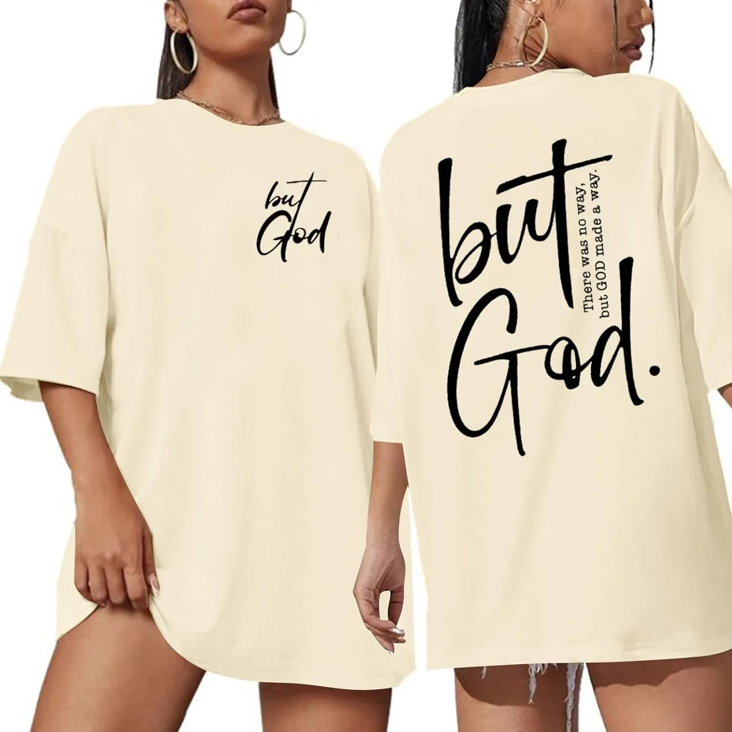 But God Shirt Women Oversized Christian Tshirt Faith Sayings Jesus Graphic Tee Religious Short Sleeve Tops