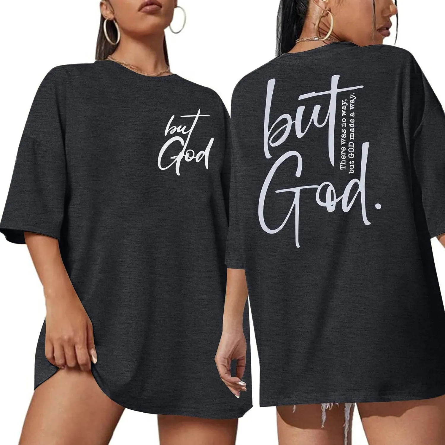 But God Shirt Women Oversized Christian Tshirt Faith Sayings Jesus Graphic Tee Religious Short Sleeve Tops