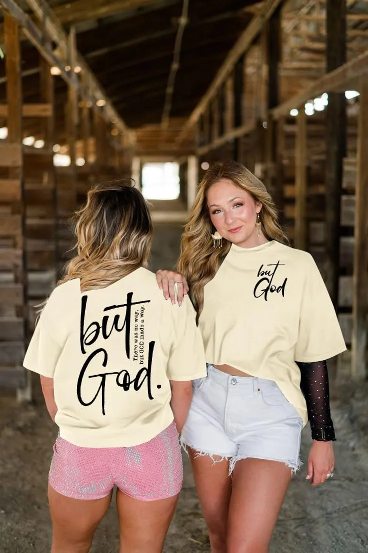 But God Shirt Women Oversized Christian Tshirt Faith Sayings Jesus Graphic Tee Religious Short Sleeve Tops