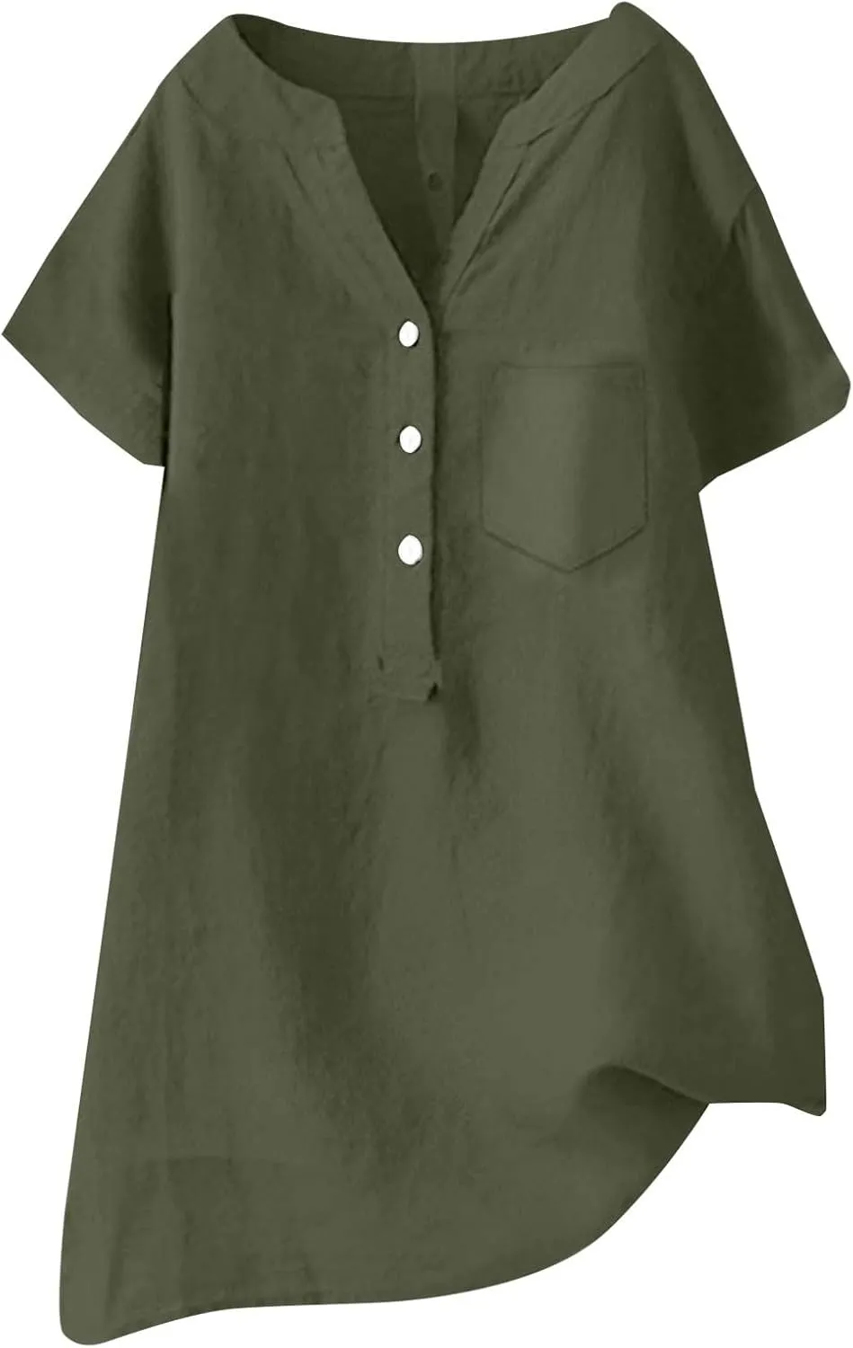 Button Down Shirts Linen Tops for Women Solid Color Shirt Long Sleeve Button Down Loose Fit Vacation Beach