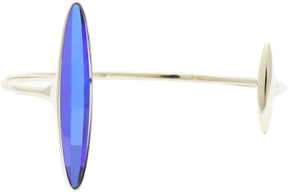 Calvin Klein Women's Slim Steel Bangle, Silver/Blue