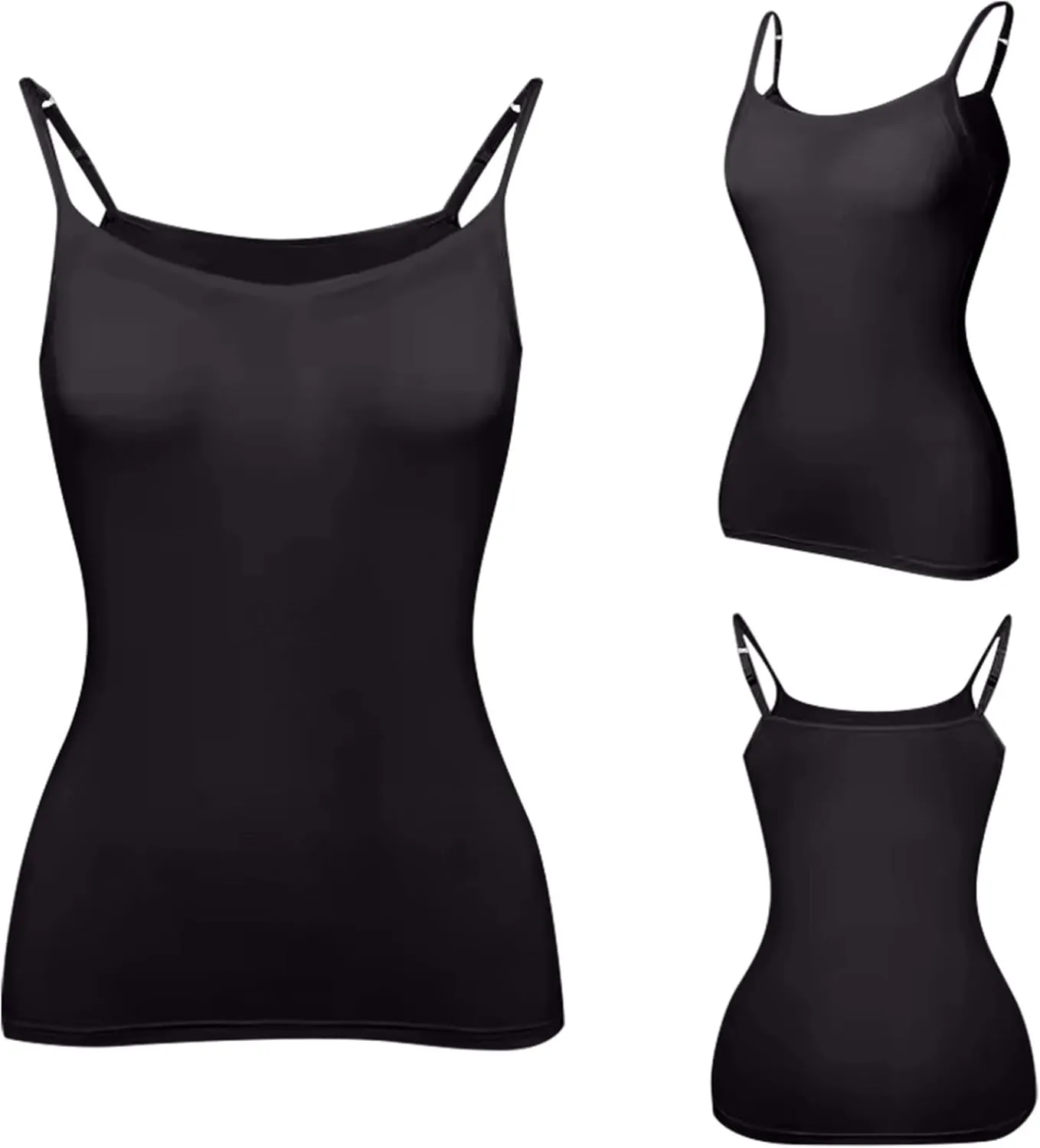 Camisole Tops for Women Built in Bra Plus Size Scoop Neck Cotton Spaghetti Strap Tank Top Casual Basic Cami Tank Tops