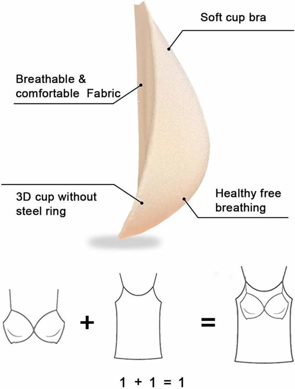Camisole with Built in Bra for Women Plus Size Scoop Neck Cotton Spaghetti Strap Tank Top Casual Basic Cami Tank Tops