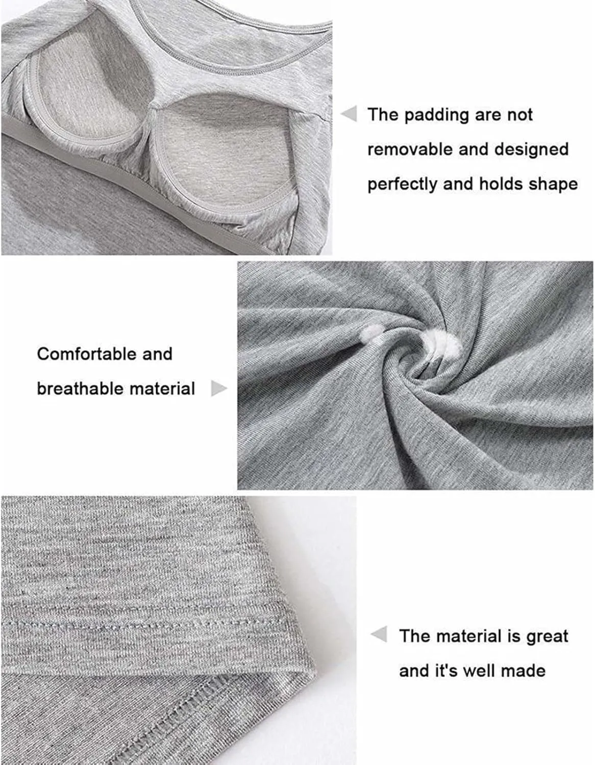Camisole with Built in Bra for Women Plus Size Scoop Neck Cotton Spaghetti Strap Tank Top Casual Basic Cami Tank Tops