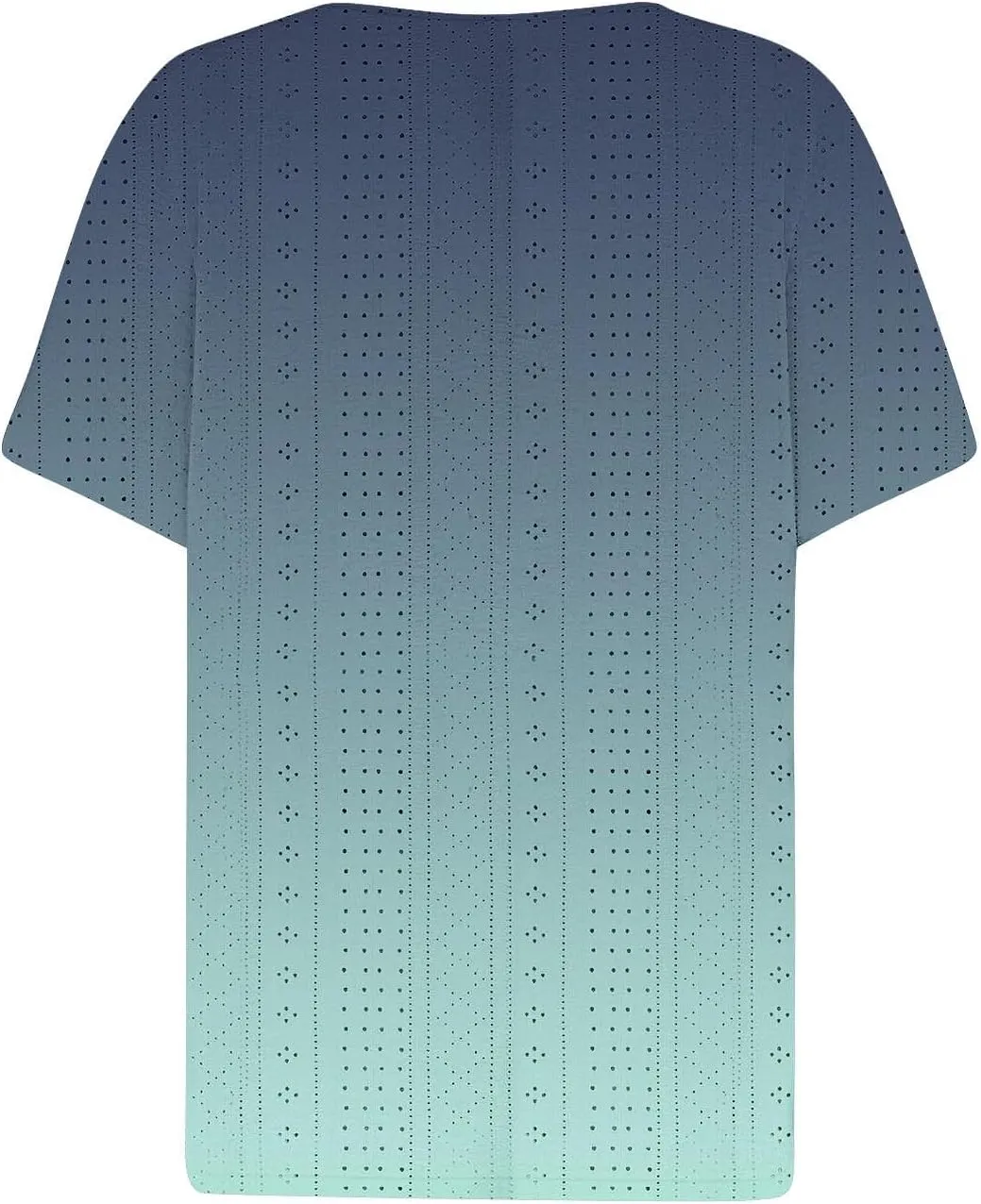 Ceboyel Women Gradient Color Summer Shirts Dressy Causal Eyelet Tops 2024 Henley Blouses Tunic Trendy Vacation Clothing