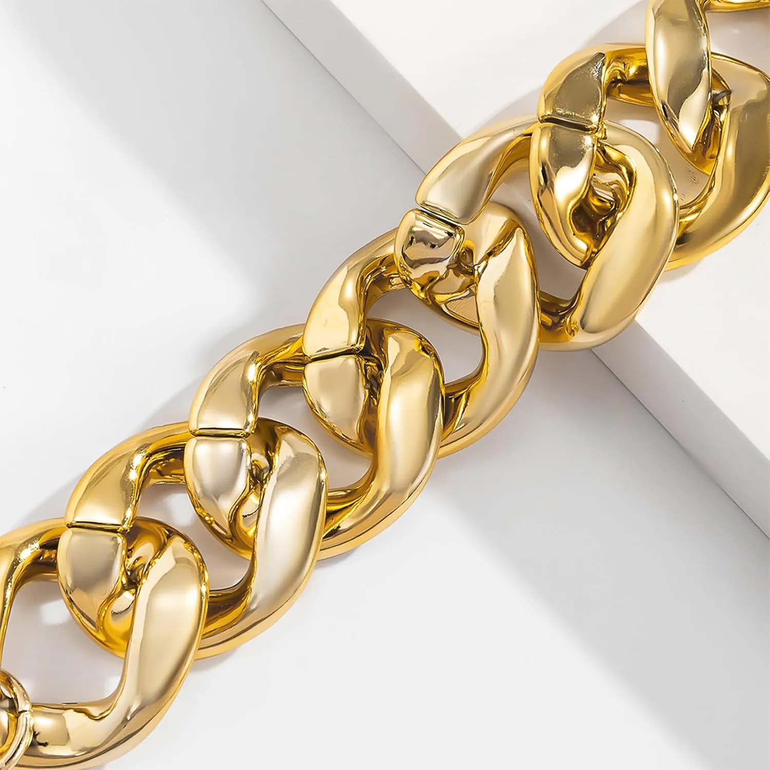 Chunky Gold Bracelet for Women Gold Bracelets Stack Chunky Cuban Link Chain for Women Dainty Boho Silver Paperclip Bracelet Chunky Jewelry Gifts Stocking Stuffers