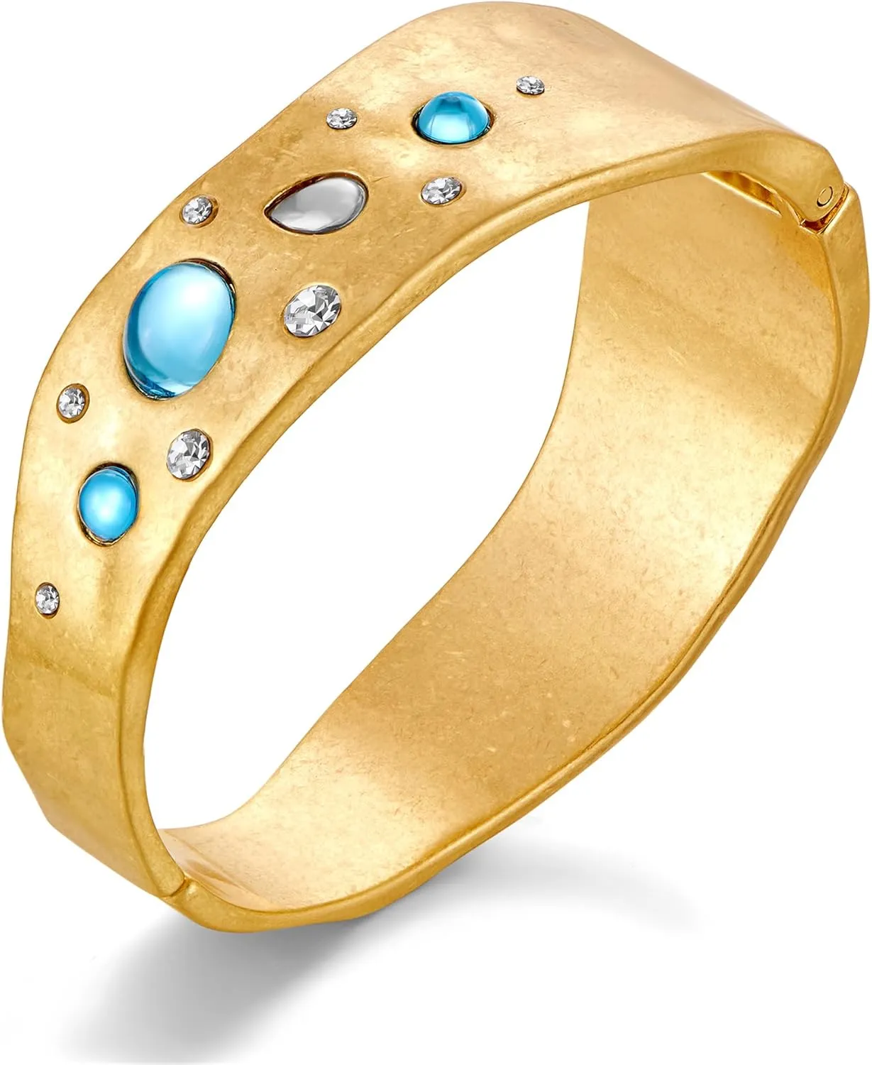 Chunky Gold Cuff Bracelets for Women Wide Gold Bangle Bracelet Hammered Open Wrist Cuff Bracelet Christmas Holiday Jewelry