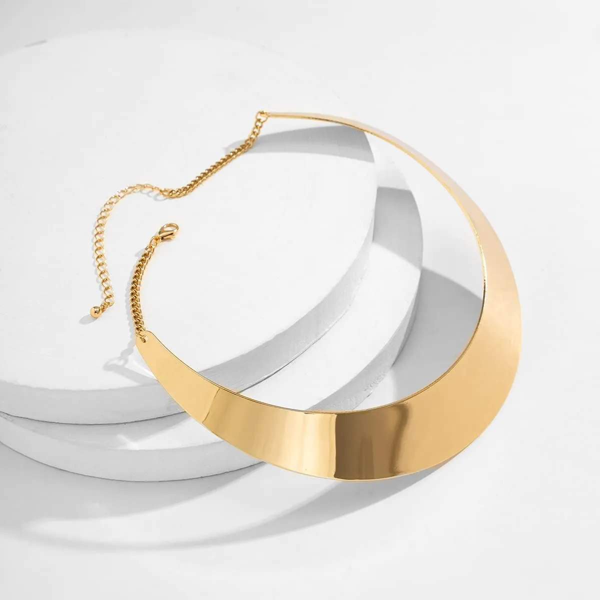 Chunky Gold Cuff Necklace for Women Gold Statement Choker for Women Gold/Silver African Tribe Wide Metal Choker Necklace Jewelry