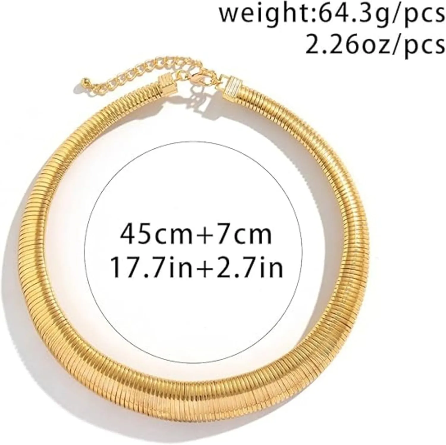 Chunky Gold Necklace for Women Thick Gold Chain Necklace Silver Statement Necklace Flat Snake Chain Necklace Exaggerated Choker Necklace Adjustable Chunky Gold Necklace Elegant Jewelry