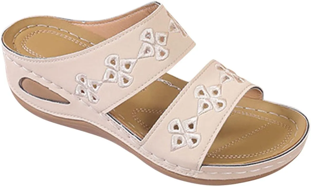 Comfortable Sandals for Women Arch Support Orthopedic Shoes Fashion Summer Hollow Out Printed Sandal