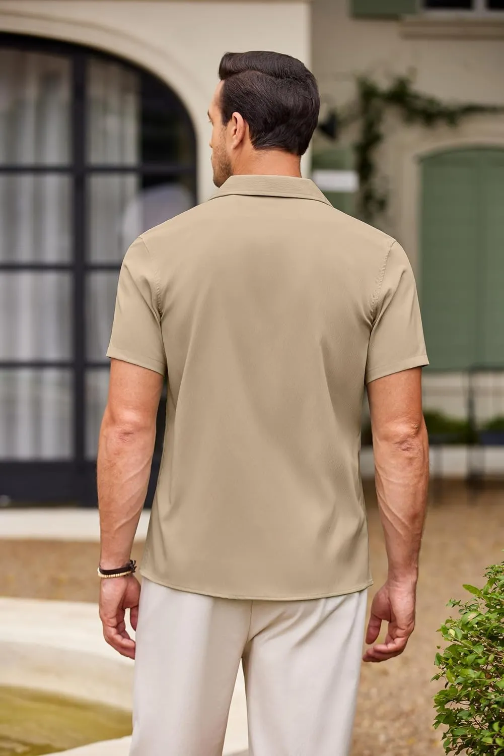 COOFANDY Men's Casual Button Down Shirts Short Sleeve Summer Beach Shirt Fashion Textured Shirts with Pocket